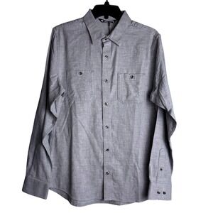 Travis Mathew Mens Small Cloud Flannel Gray Long Sleeve Shirt NWT‎